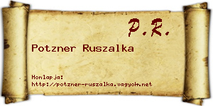 Potzner Ruszalka névjegykártya